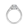 Platinum-Plated Sterling Silver Halo Ring set