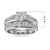 Size 8 Platinum-Plated Heart-Shaped Cubic Zirconia Channel-Set Engagement Ring