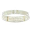 Wide 4 Row White Freshwater Cultured Pearl Necklace