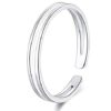 Sterling Silver Toe Rings for Women: Hypoallergenic Adjustable Open Cuff