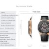 Agelocer Men's Top Brand Black Skeleton Automatic Mechanical Watch