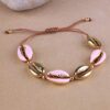 KELITCH Gold Shell Cowry Charm Bracelet Handmade