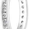 Platinum-Plated Sterling Silver Swarovski Zirconia Channel Set
