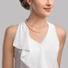 THE PEARL SOURCE 14K Gold 5.0-5.5mm AAAA Quality White Pearl Necklace