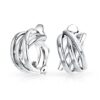 Open Criss Cross Celtic Knot Weave Clip On Earrings