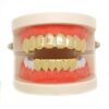 LuReen Shiny 14k Gold Silver Grillz 8 Teeth Top