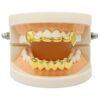 18K Gold Vampire Fangs Gold Grills Top Bottom