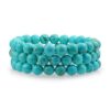 Stabilized Turquoise 8MM Ball Bead Stones Stackable Strands Stretch Bracelet