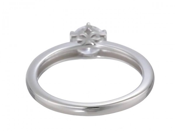 Size 8 Platinum Solitaire Ring set with Round Swarovski Zirconia