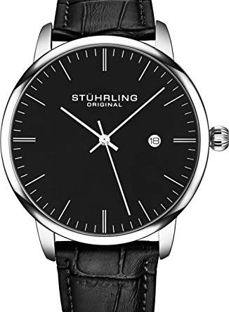 Stuhrling Original Mens Watch Calfskin Watch Dial with Date