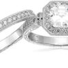 Platinum-Plated Sterling Silver Antique Ring set