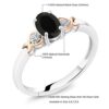 Engagement Ring 10K Rose Gold Black Onyx and Diamond Accent