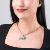 American West Sterling Silver Green Aventurine Fish Pendant