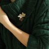 Vintage Broches Girls Pin Maple Leaf Brooch Bronze