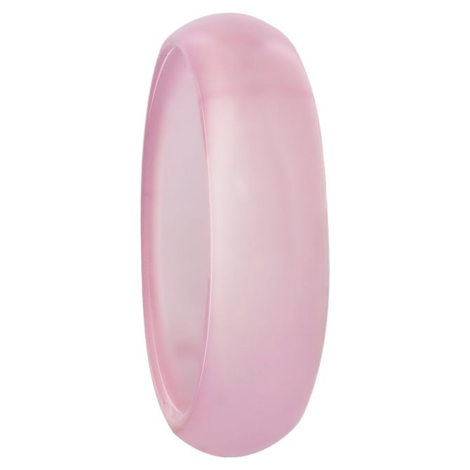 Gemstone 6mm Unisex Band Ring Size Pink