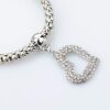 Gold Silver Plated Charm Bracelet for Women Stretch Crystal