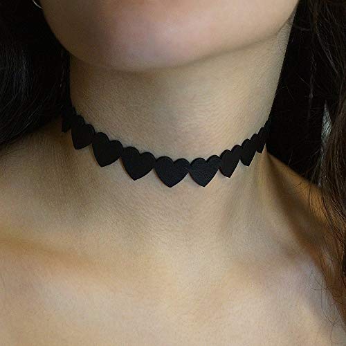 AsherKeep - Premium Black Vegan Leather Choker and Collar Necklace