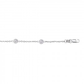 14k White Gold Cable Link Chain Anklet With Lobster