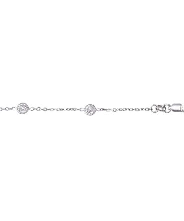 14k White Gold Cable Link Chain Anklet With Lobster