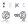 Stud Jewelry Cubic Zirconia Halo Earrings