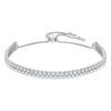 Swarovski Glowing Dance Tennis Bracelet with White Crystals and Rhodium Plated Chain
