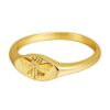 micuco 14K Gold Signet Rings for Women Sunflower