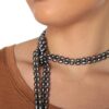 Black Oval Freshwater Cultured Pearl Rope