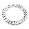 Miabella Sterling Silver Italian 12mm Solid Diamond Bracelet
