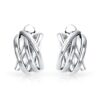 Open Criss Cross Celtic Knot Weave Clip On Earrings