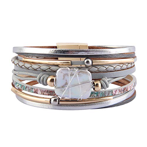 GelConnie Baroque Pearl Leather Cuff Bracelet