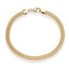 18K Gold Silver Italian 5mm Mesh Link Chain Bracelet