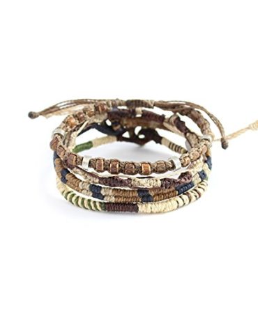 Wakami Earth Charm Bracelet Set of 4 | Handmade Boho Jewelry