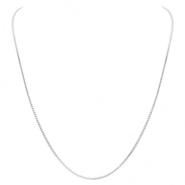 Italian Sterling Silver 1mm Sturdy Box Chain Necklace