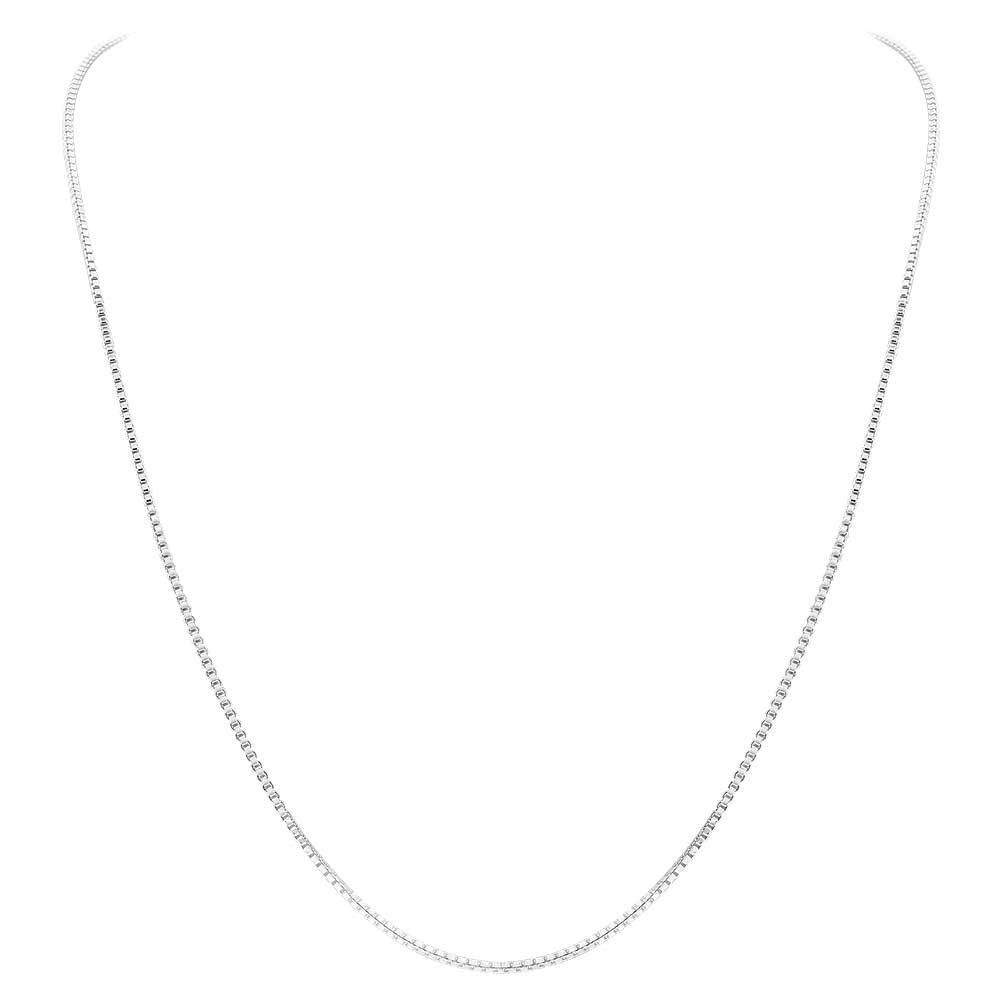 Italian Sterling Silver 1mm Sturdy Box Chain Necklace