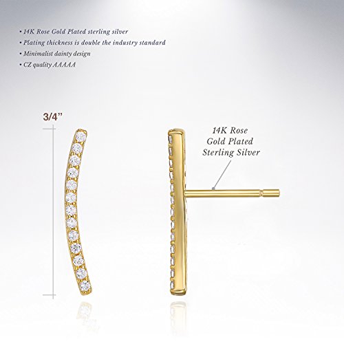 Hypoallergenic 14K Gold Plated Ear Crawler Jackets