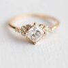Huxindao Vintage Ring Gold Plated Engagement Ring