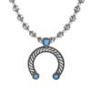 Silver Sleeping Beauty Turquoise Gemstone Naja Pendant