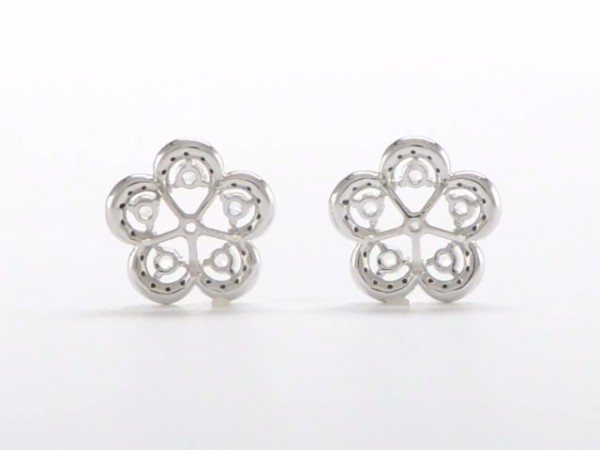925 Sterling Silver White Topaz Black Sapphire Earrings