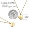 14K Gold Plated Initial Necklace – Elegant Hammered Disc Pendant with Adjustable Chain