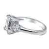 Eternal Elegance: Rhodium-Plated CZ 3-Stone Anniversary Ring ?✨