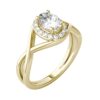 Oval Statement Ring 14K Yellow Gold Moissanite