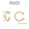 Yellow 14K Gold Classic Round Huggie Ear Cuff Earrings
