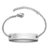 Free Engraving Simple Medical Alert Stainless Steel Thin Chain