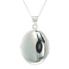 Italian Sterling Silver and Blue Lotus Flower Locket Necklace