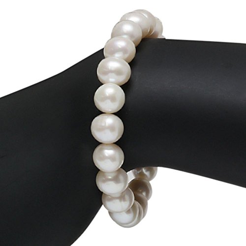 Gem Stone King 925 Sterling Silver Cultured Freshwater White Pearl Necklace