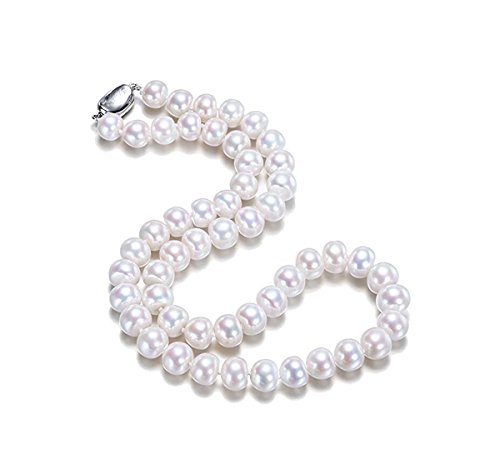 JYX Pearl Necklace Classic Near-Round White Cultured Freshwater Pearls