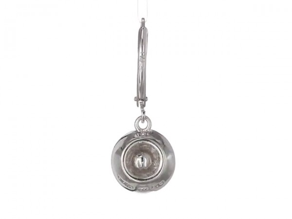 Sterling Silver Emerald Green Round Dangle Earrings