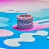 QALO Women's Iridescent Pink Eternity Silicone Wedding Ring