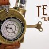 Steampunk-Styled Tesla Analog Watch Weathered-Brass Look