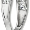 Sterling Silver Platinum-Plated Swarovski Zirconia Band Ring